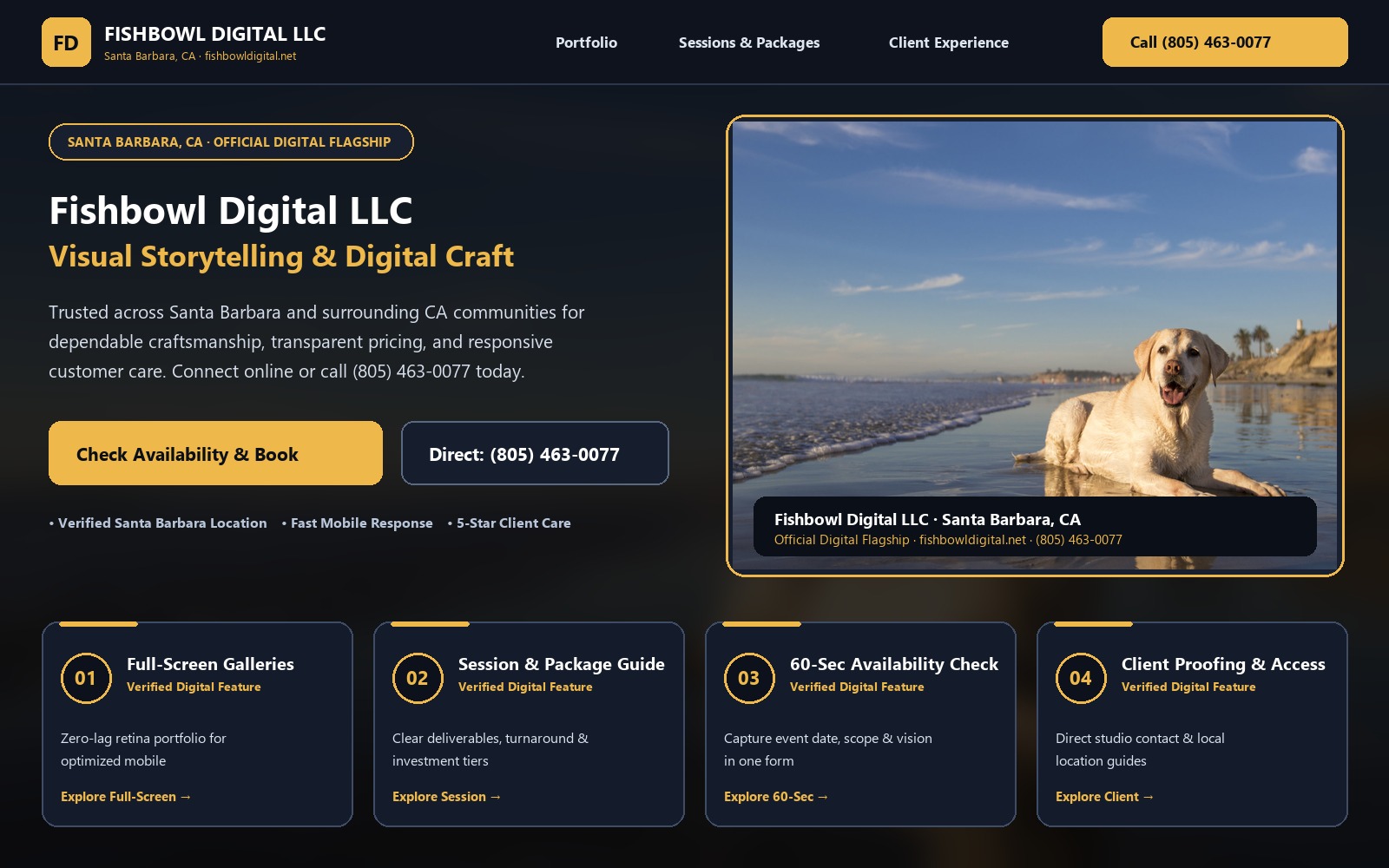 Proposed Fishbowl Digital LLC homepage preview